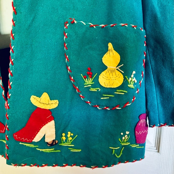 Vintage..LA MEXICANA..wool embroidery jacket - Picture 4 of 9